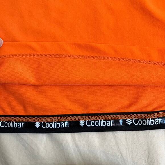 Coolibar Mens Sz M UPF 50+ Aqua Suntect Rashguard Long Sleeve Shirt Orange Navy - Picture 14 of 16